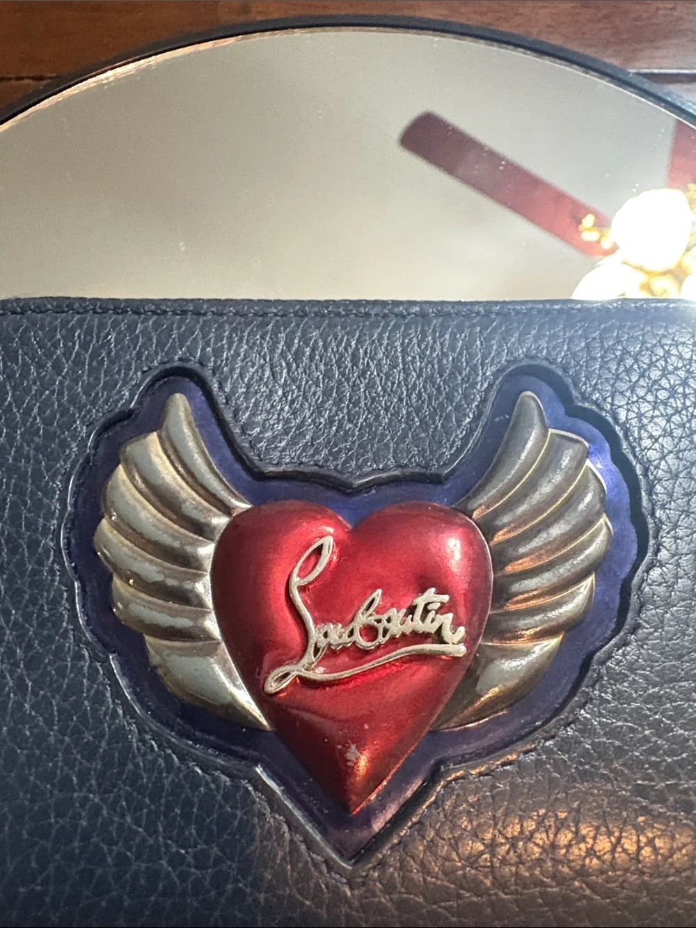 CHRISTIAN LOUBOUTIN Winged Heart Leather Wallet